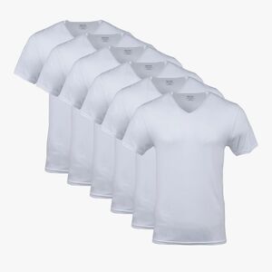 Gildan Men's Short Sleeve V-Neck T-Shirts - White (6 Pack)